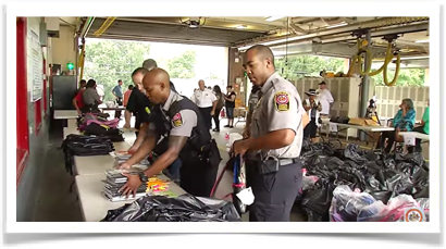 Video of backpack distribution